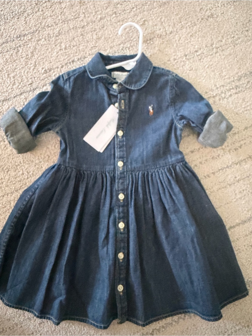 Carter's Dark Blue Denim Button-Front Shirt Dress